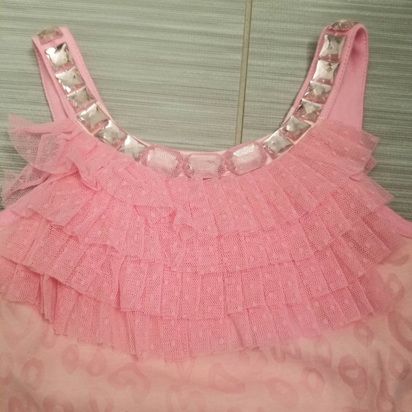 Girls tulle tank dress w rhinestones size 4T - Picture 2 of 4